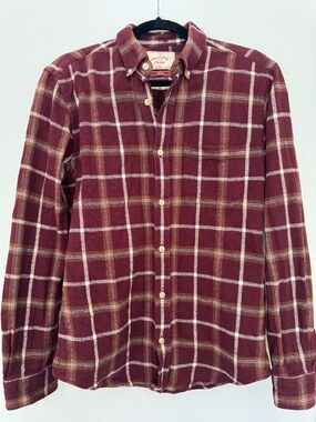 Men's Burgundy Portuguese Flannel Button-Down Shirt